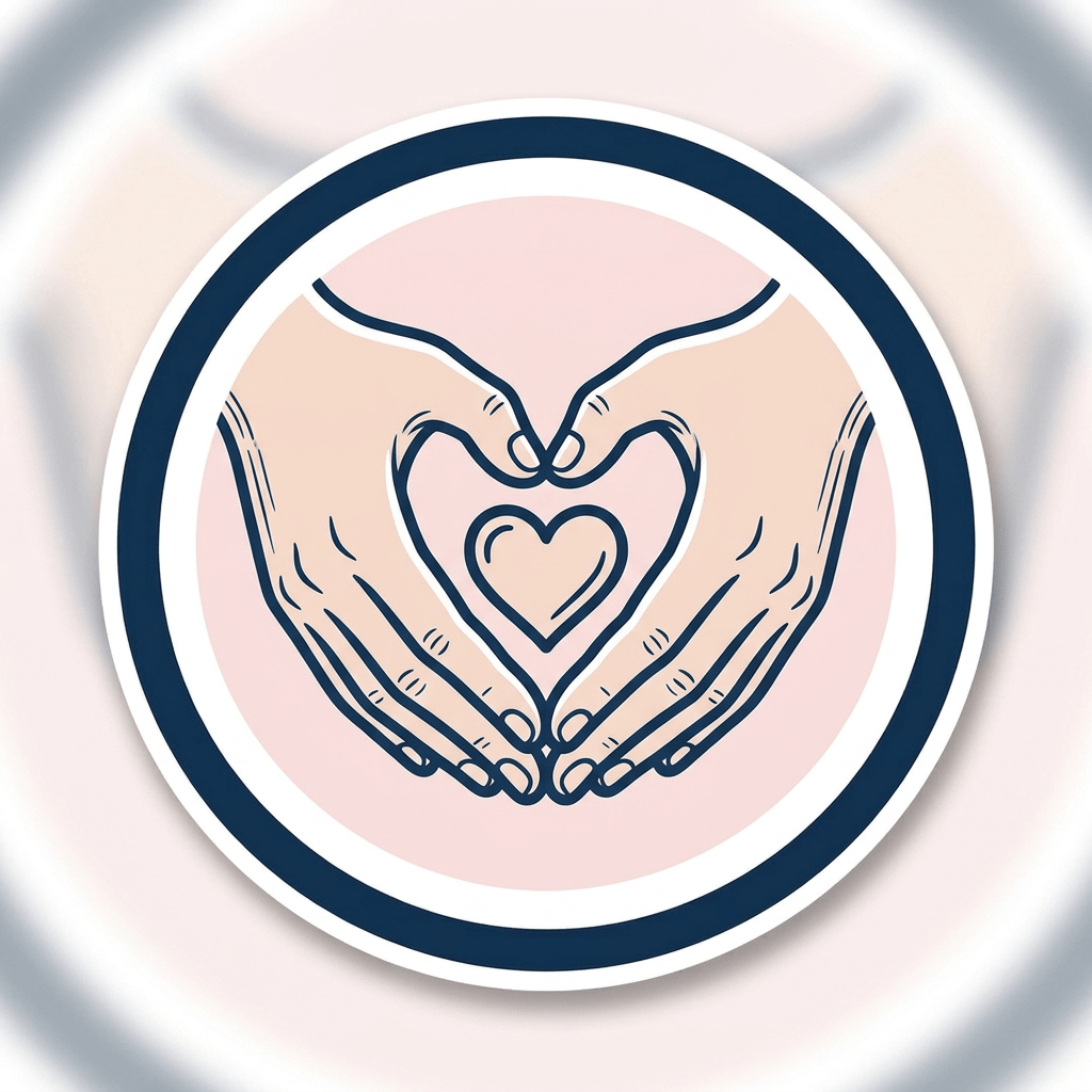 Two hands joined on heart icon