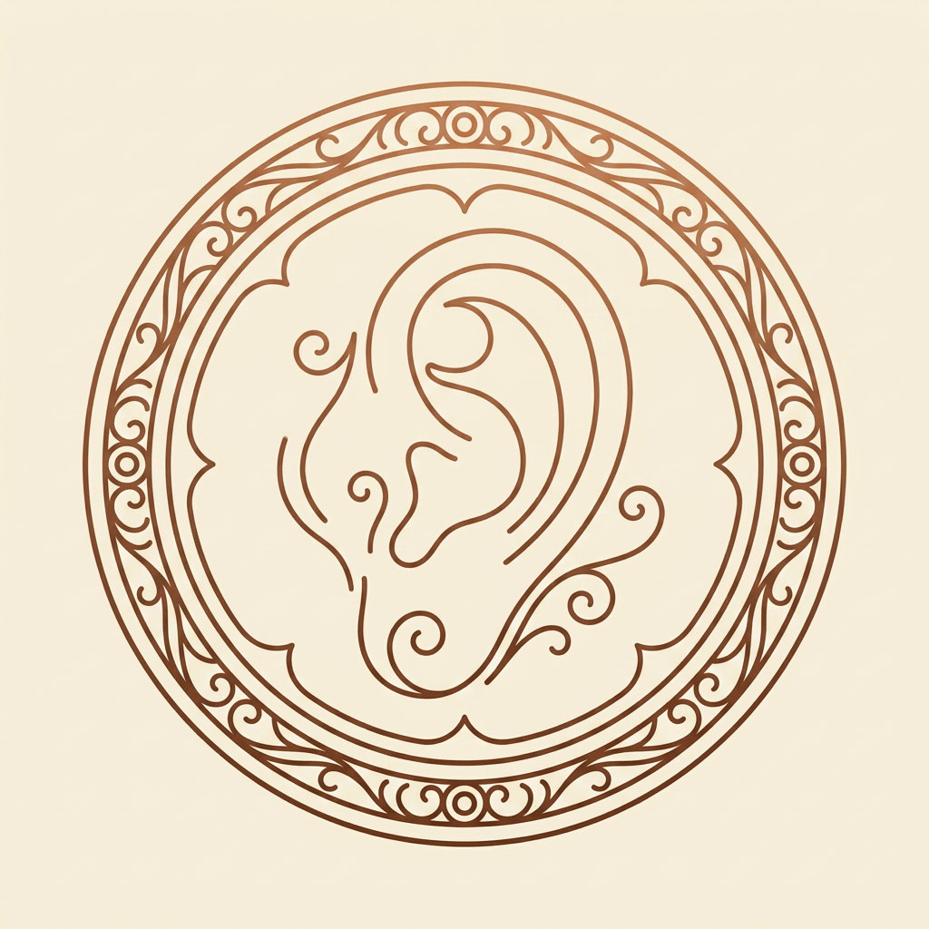 Line art elegant ear icon