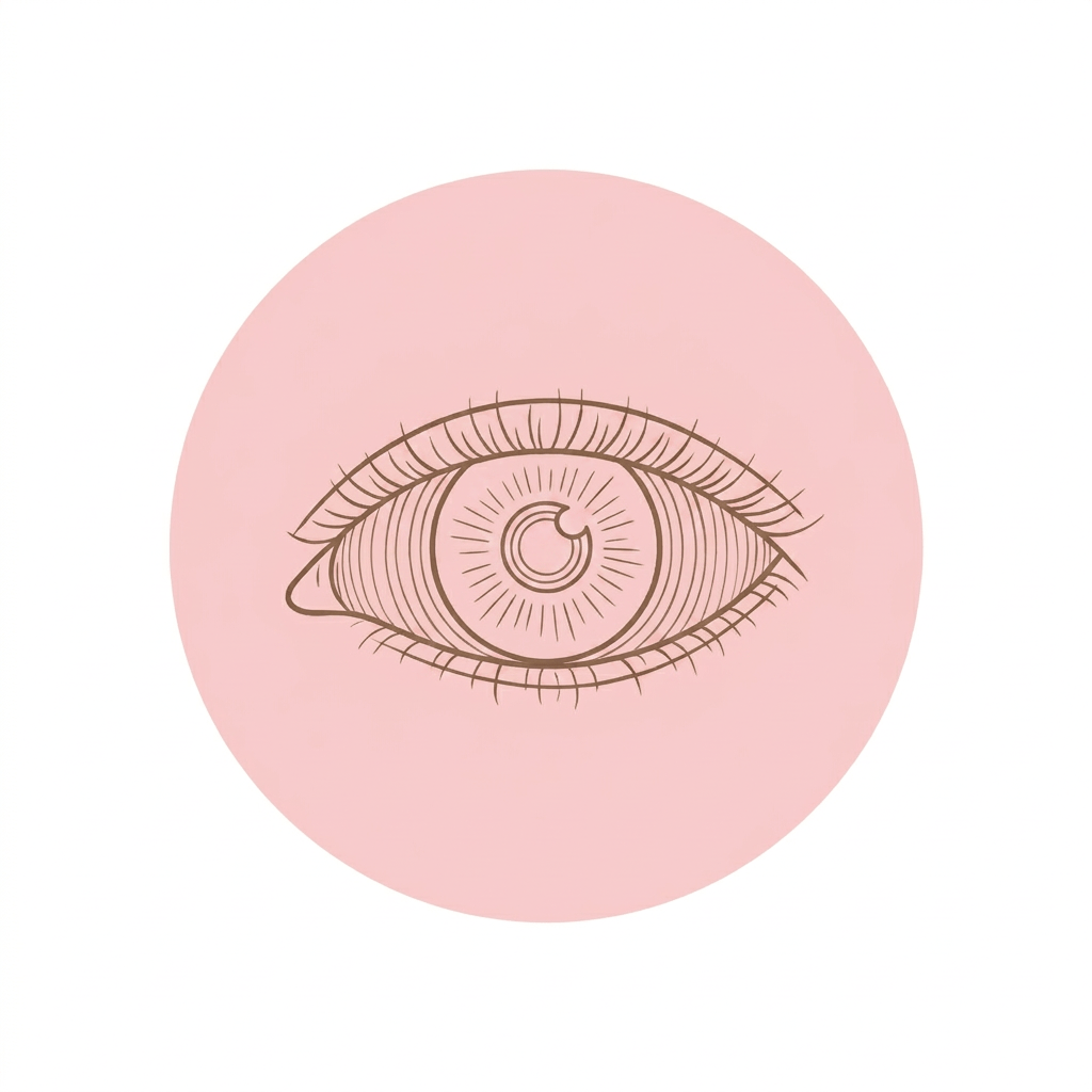 Pastel pink inside circle, white outside