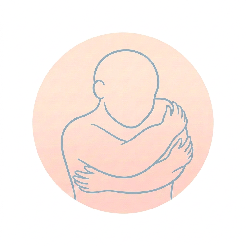Ultra minimal self-hugging human outline Ultra minimal self-hugging human outline